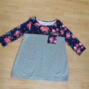 Junior's Large - New - Gray Shirt with Pocket